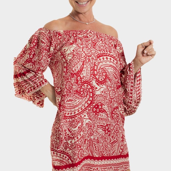 Red Paisley Dress - Picture 3 of 3